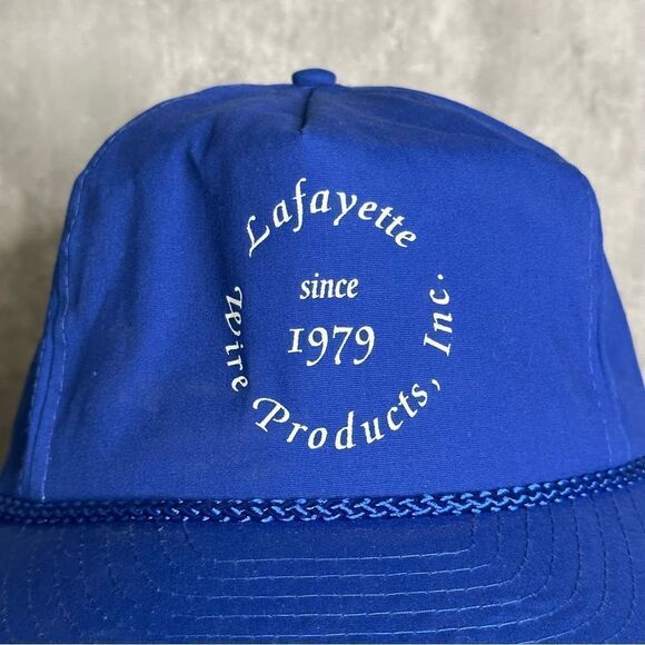 VTG Lafayette Wire Production Inc Blue Adjustable Strapback Hat OS - Picture 3 of 12
